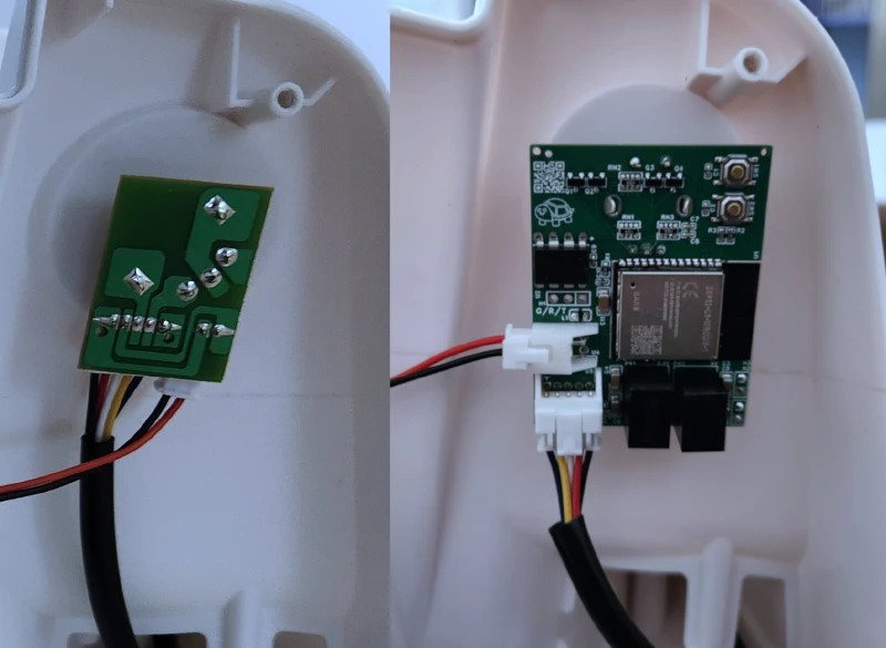 The original and new PCB, side-by-side